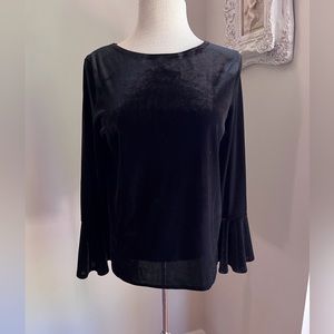 Chico’s Black Velvet Bow Back Top